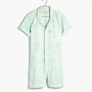 Madewell Denim Coverall Romper, XS, Sea Haze